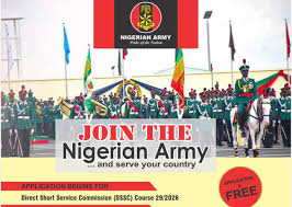Nigerian Army Opens DSSC 29/2026 Officer Recruitment January 7