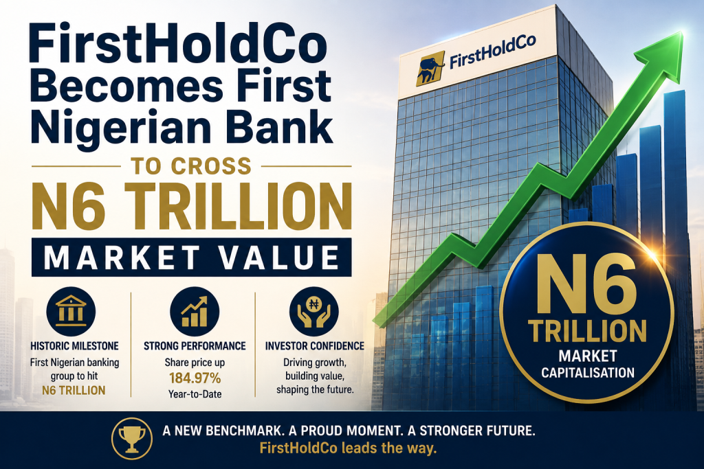FirstHoldCo Becomes First Nigerian Bank to Cross N6 Trillion Market Value