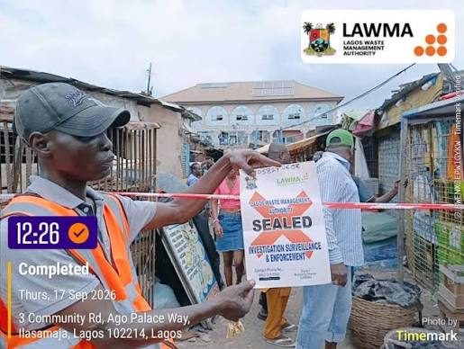 LAWMA Seals Businesses Along Ago Palace Way Over Illegal Dumping